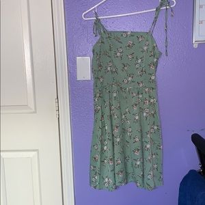 green floral dress
